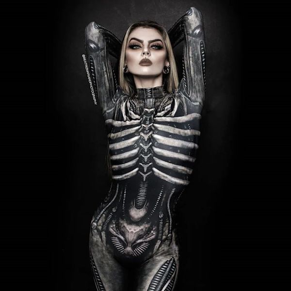 Kostym för kvinnor - Sexig Sci-Fi Halloween-kostym - Bästa skrämmande kvinna svart XS