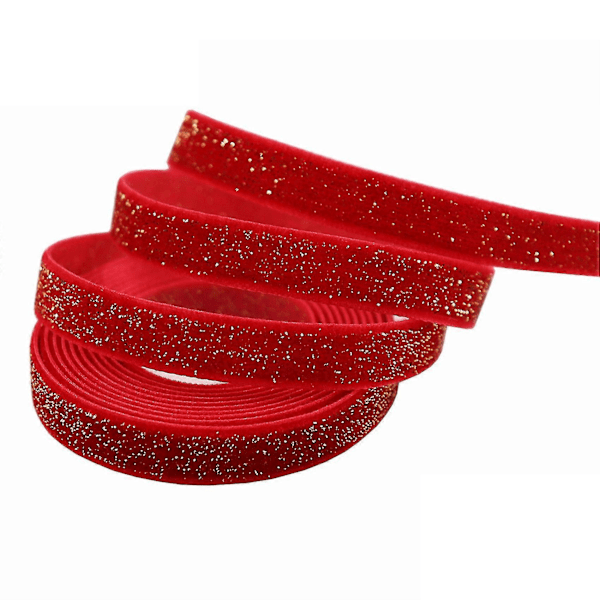 50 Yards Jul Sammet Band Enkelsidigt Band Enfärgat Satin Sammet Band För Jul W