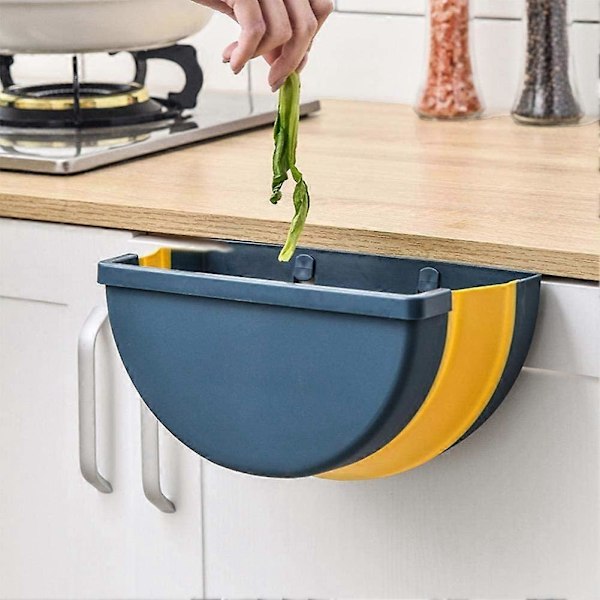 Mini U-formad Väggmonterad Hängande Köksavfallsbehållare Sot Design Stor Diameter Öppningsdesign Vikbar