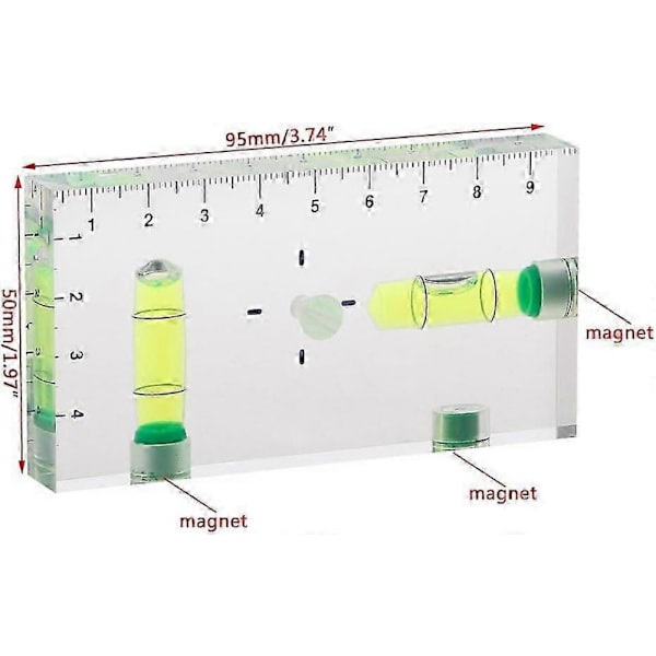 Högprecision Transparent Tvåvägs Magnetisk Libell Mini-vattenpass
