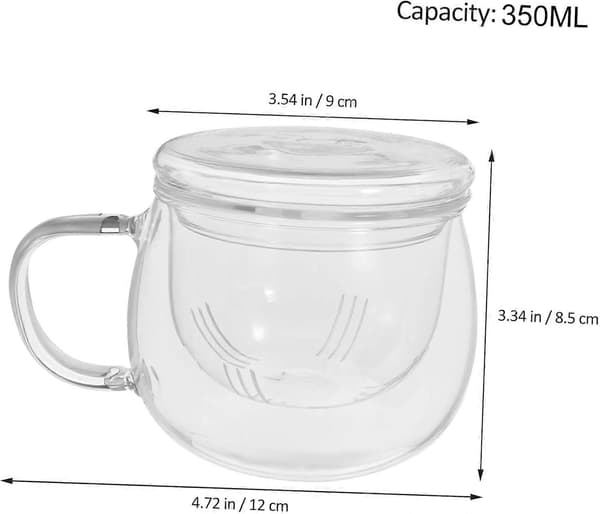 Klar Glas Teacup För Kaffe Och Te Transparent Teacup Glas Tekopp