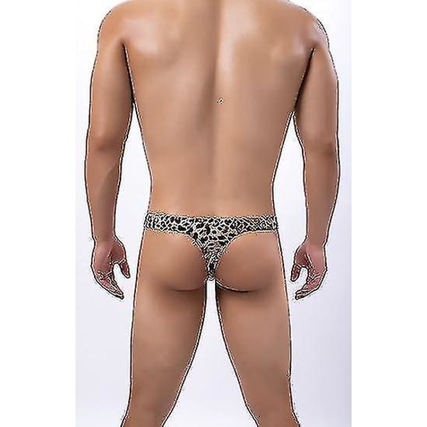 Mäns Leopardmönstrade Tanga G-string Underkläder Tiger head gold 2XL