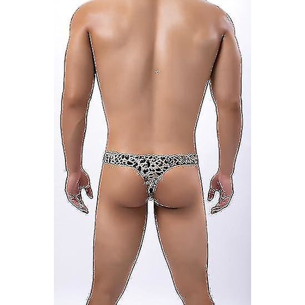 Mäns Leopardmönstrade Tanga G-string Underkläder Tiger head gold M