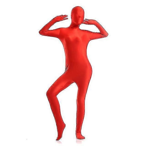 Halloween Osynlig Morph Suit Party Kostym Vuxen Herr och Dam Helkropps Spandex Jumpsuit White XXL