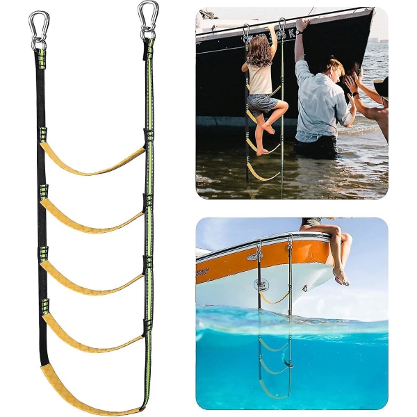 Båtstege i rep, bärbar båtstege förlängning fiske Blue 5 Step