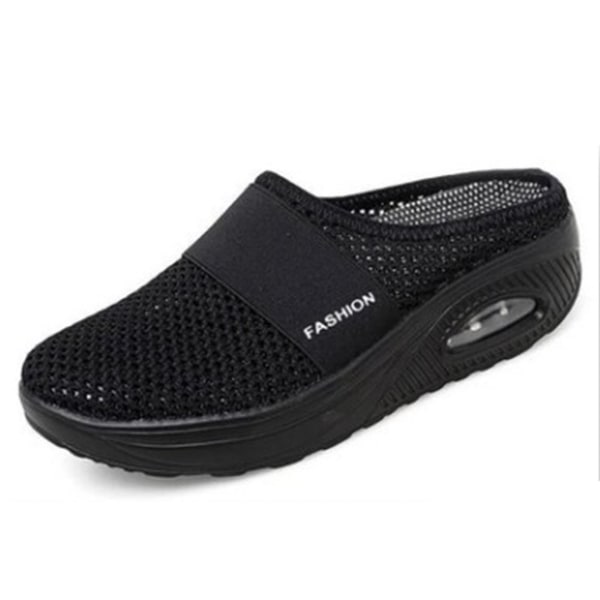 Luftkudde Vandringsskor Andningsbara Casual Mesh Slip On Vandring Black 40