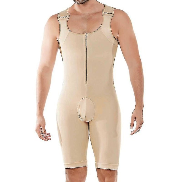 Shapewear för män Bodysuit Full Body Shaper Nude L