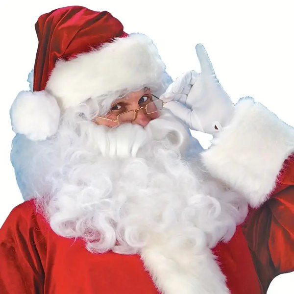 9-delars set, Julkläder, Tomte guld sammet set, för jul red L
