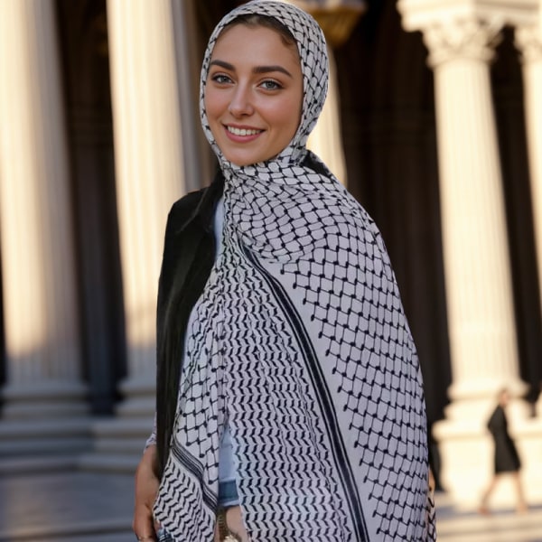 Foulard Headscarf, Palestine scarf, Keffiyeh, Arafat Hatta, bred med tofsar, Shemagh Keffiyeh Arab houndstooth Polyester