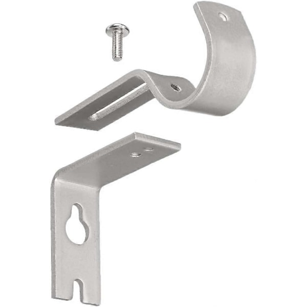 Justerbart gardinstångsfäste, satinnickel, 3-pack, silver.