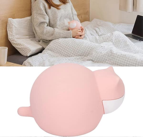 Varmvattenflaska i silikon, Varmvattenflaska i silikon för vintern (Rosa)