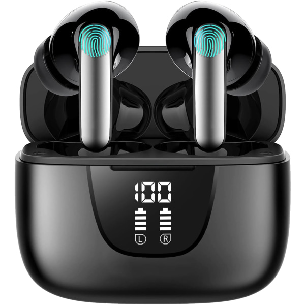 Bluetooth hörlurar True Wireless Earbuds 60H Playback LED Power Disp Style 4 Display Screen