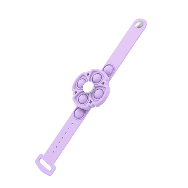 Dekomprimera Spinning Pop Bubble Light up-armbandet lila