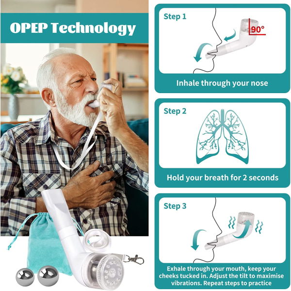 Mucus Clearing Device & Air Physio Lung Exerciser - Breathing Ai