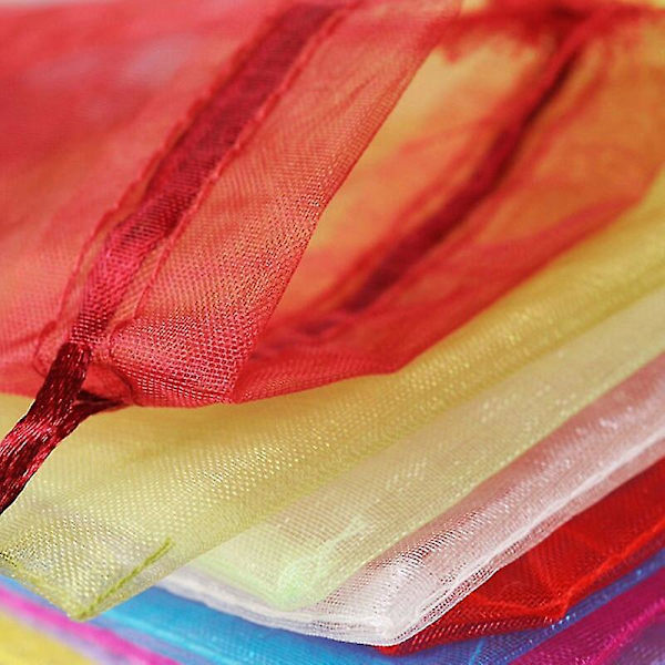 100 st 22 Färger 7x9 9x12 10x15 13x18 Cm Ritade Organzabägare Smycken net 7x9cm 100pcs