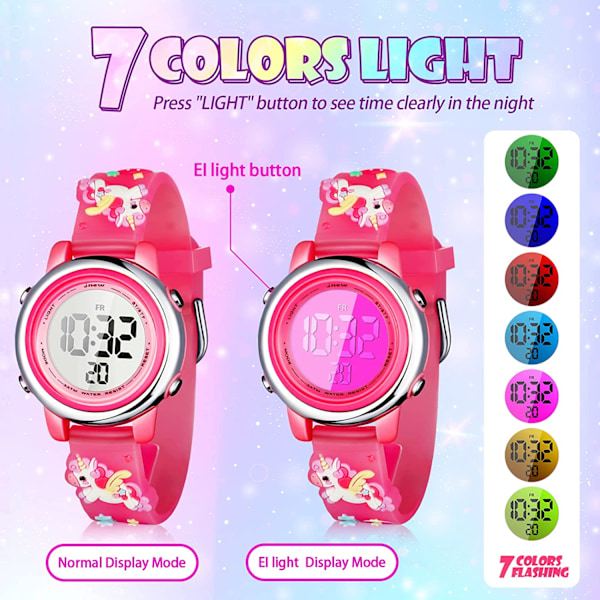 3-pack Barn Unicorn Klocka och Armband Digitalt Rolig stil