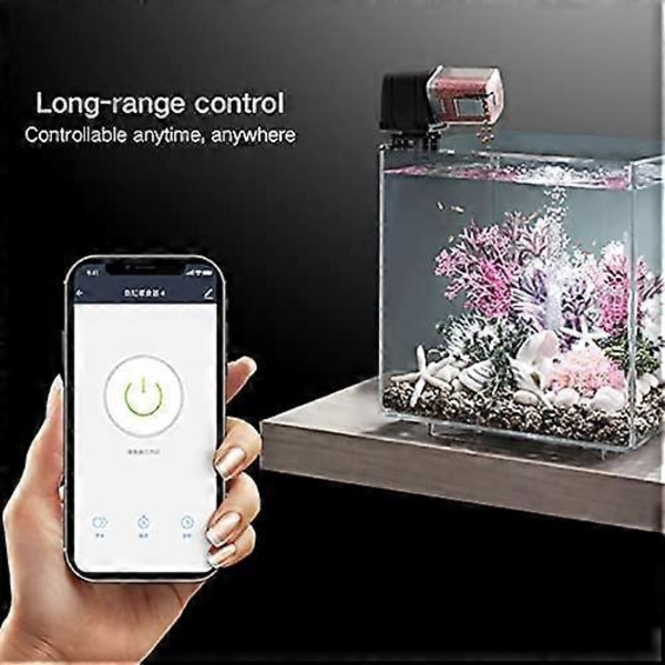 Automatisk fiskmatare, WiFi fjärrkontroll elektrisk, akvariedispenser, APP-styrd Silver