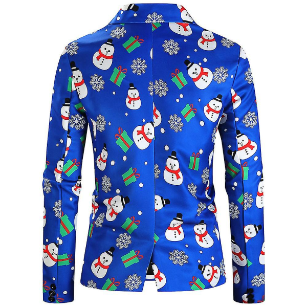 Julkavajjackor för män, Casual One Button Xmas Suit Blazer COLOR 4 XL