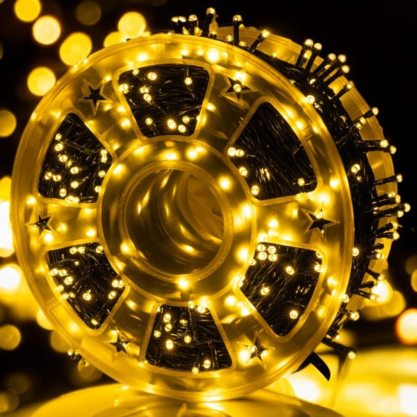 Ljusslingor för utomhusbruk, 1000 LED 100 meter, Plug-in-modell Warm White 500 LED