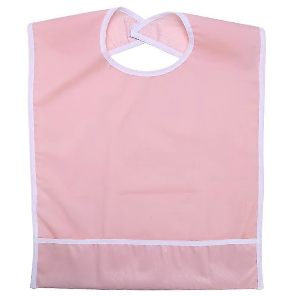 Vattentätt Haklapp för Vuxna och Äldre, Klädskydd, Matningshjälp (orange Rosa)