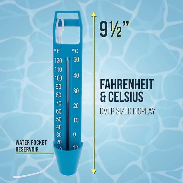 Pool Supply Scoop Pooltermometer med Jumbo Lättläst Temperaturdisplay