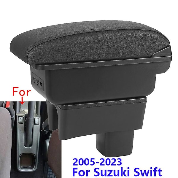 För Suzuki Swift Armstödslåda För Suzuki Swift 2005-2023 Bilarmstöd Ca C3 Black white NOUSB
