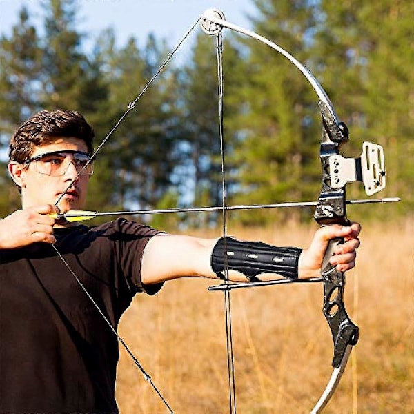 4-pack Bågskytte Armskydd Läder Underarmsskydd Justerbart Bågarmsskydd Armskydd För Jakt