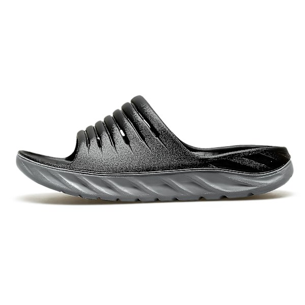 Herrar Recovery Sandaler Med Bekväm Plantar Fasciitis Arch Support Black EUR 47