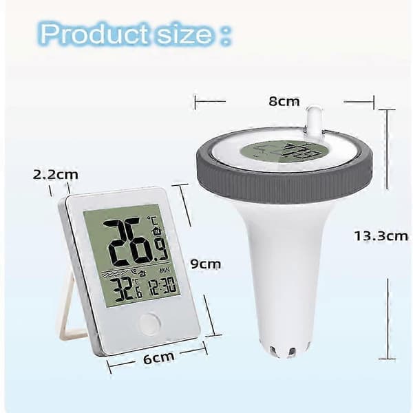 2025 Digital Pooltermometer, WiFi-termometer med digital display, pooltermometer, LCD-display, IPX7 flytande termometer för pool, damm, utomhussystem