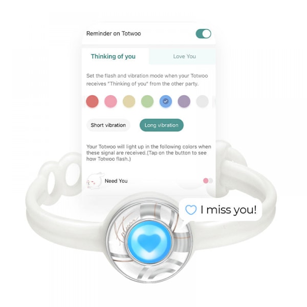 Totwoo Långdistansarmband, Candy Wave Touch Armband (Svart+Vit)