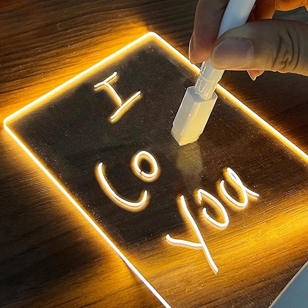 Noteringstavla Kreativ LED Nattlampa USB Meddelandetavla Semesterlampa Wi Heart