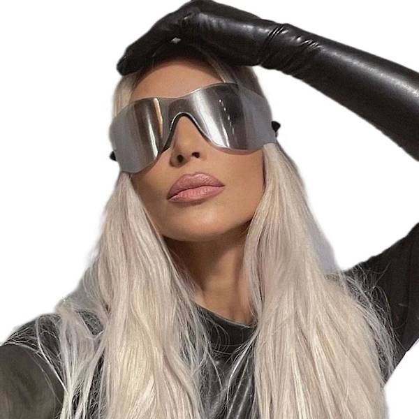 Cyber ​​Y2k Kardashan Futuristic Solglasögon S2