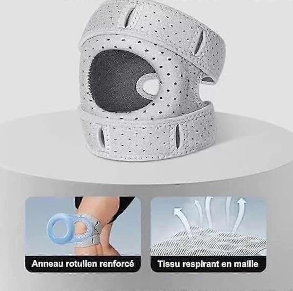 Wellness Knäskydd för Smärtlindring - Stöd & Komfort för Ledvärk Grey L
