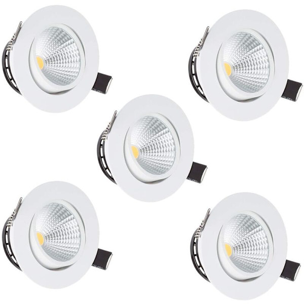 x LED infälld spotlight 5W 220V COB Justerbart infällt tak