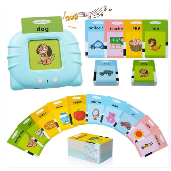 Hörbara Flashcards för Barn blå