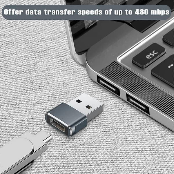 USB till USB C Adapter 3-pack, Typ C Hona USB A Hane Konverterare Laddare