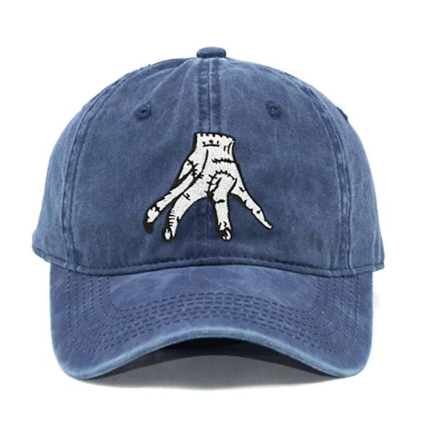 Unisex Kvinna Man Wednesday Addams Hand Thing Hatt Casual Basketba Blue