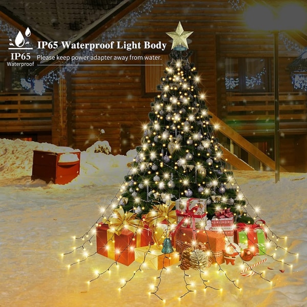 Christmas Tree Lights, 400LED 16 Lines Christmas Lights for Tree 8 Mod Warm light