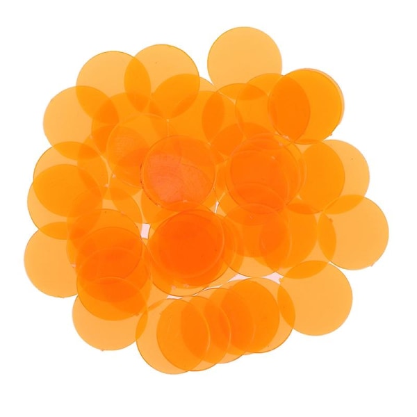 50 st 15 mm plastpokermarker Casino Bingo Markers Token Familjespel Orange