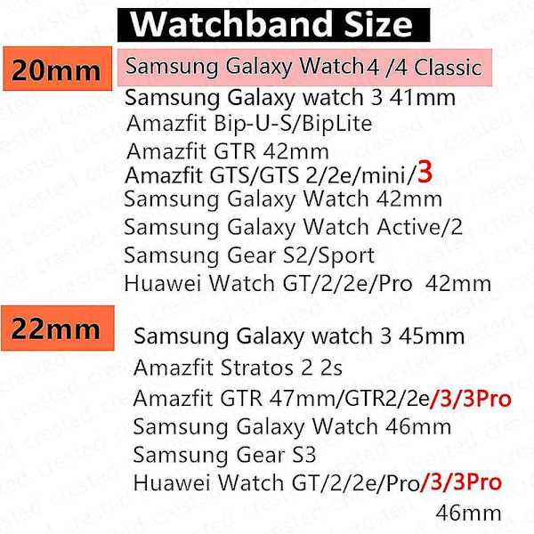 Armband för Amazfit Gts/2/2e/3/gts2 Mini/gtr/3/3pro/gtr2/47mm/stratos/u 2 Red Amazfit bip u-pro