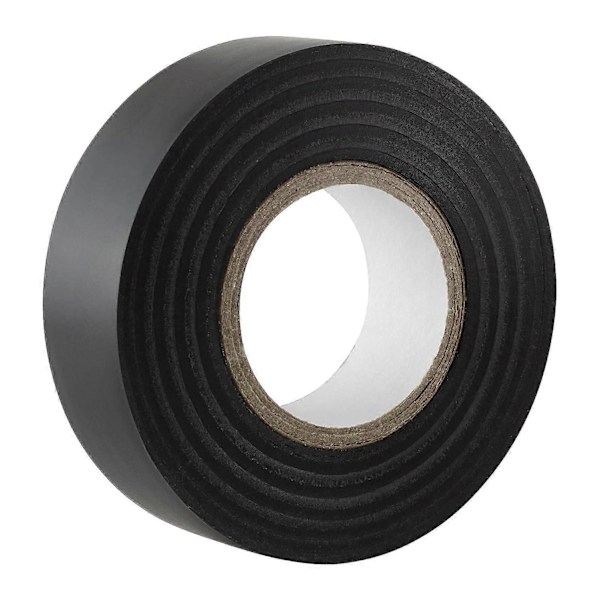 Svart isolerande eltejp - 18mm x 18 m - tålig, självhäftande - skydda, bunta ihop, reparera kablar - 4 rullar
