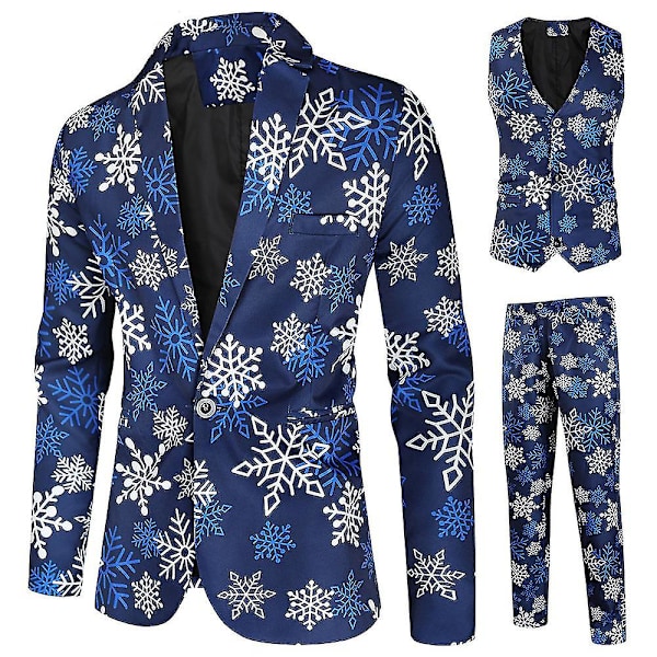 Roliga fula julkostymer för män, komplett juljulkostym Dark Blue M