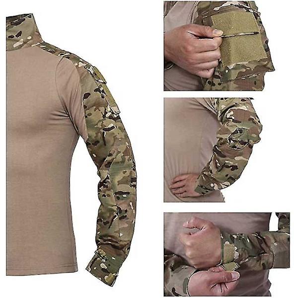 Taktisk Combat-T-shirt för Män, Utomhus 2eply-11yj51-3 Khaki XL