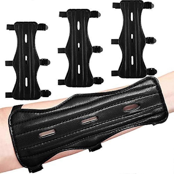 4-pack Bågskytte Armskydd Läder Underarmsskydd Justerbart Bågarmsskydd Armskydd För Jakt