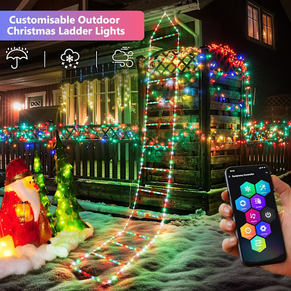 Toodour LED julbelysning - 10ft juldekorativa steglampor RGB (Red, Green, Blue) 10 FT