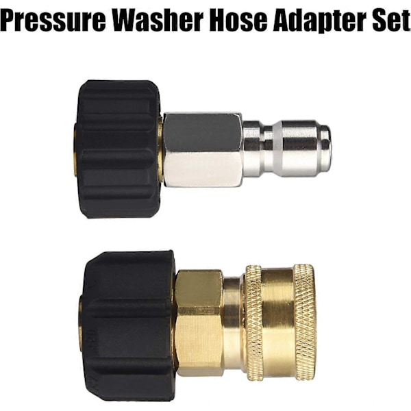 Högtryckstvättslang Adapter Set M22 till 3/8 Snabbkoppling Elektrisk Tvättslang, 5000 PSI