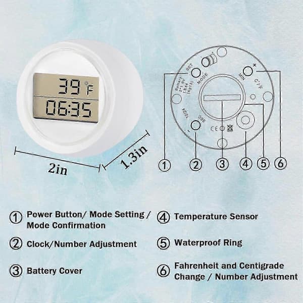 Istermometer med timer för isbad, flytande istermometer och timer med alarm