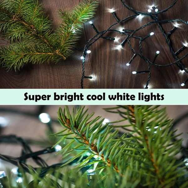 Bright Christmas Lights Outdoor 300 LED String Lights, 100ft Connectab 800LED Cool White