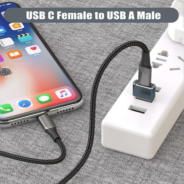 USB till USB C Adapter 3-pack, Typ C Hona USB A Hane Konverterare Laddare