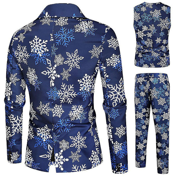 Roliga fula julkostymer för män, komplett juljulkostym Dark Blue M